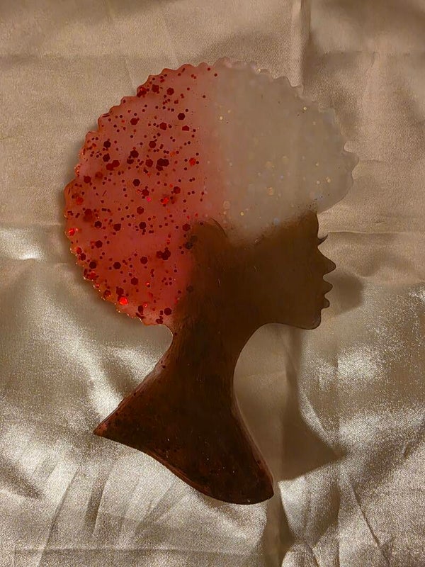 Red/White Afro Girl Coaster