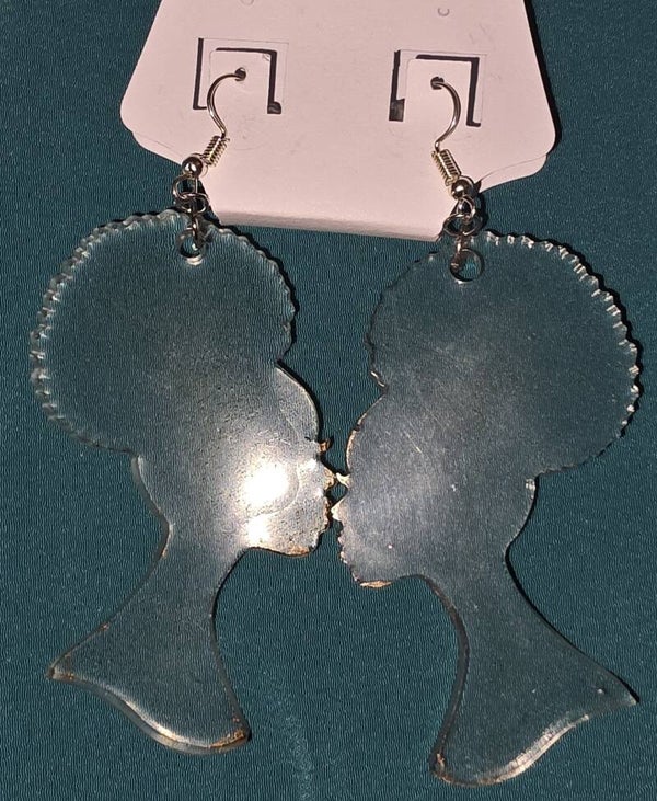 Clear Afropuff Girl Earrings