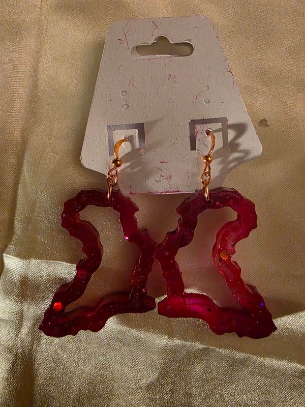 Sparkly Red Africa (silhouette) Earrings
