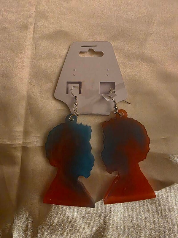 Red/Blue Afroman Earrings