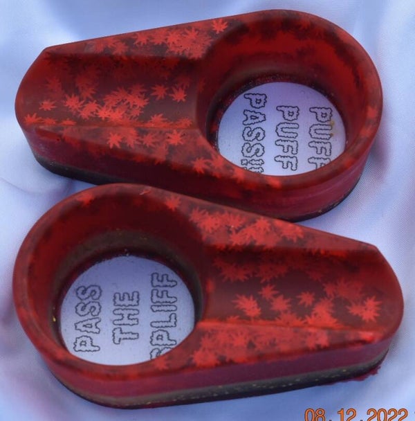 Matte Red/Gold Cigar Ashtray