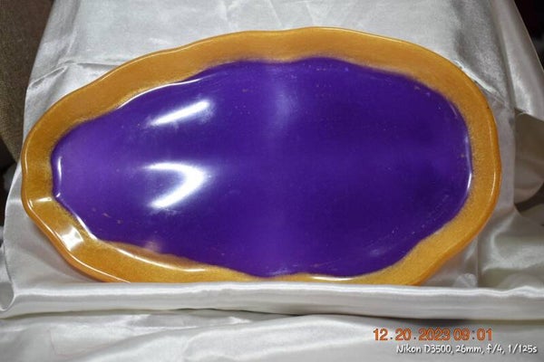 Gold/Purple Rectangle Accessory Tray