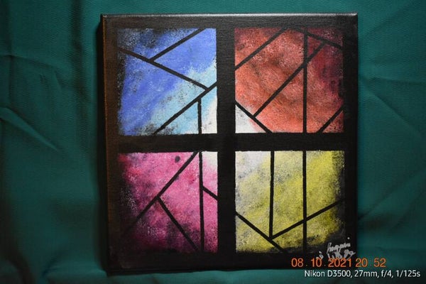Abstract: 4 Color Canvas Painting