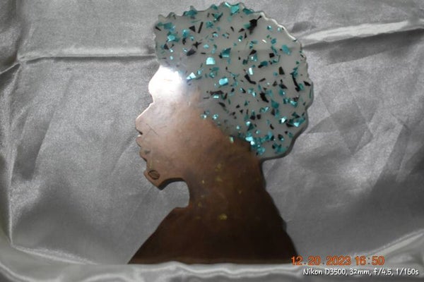 Turquoise/Black Afro Man Coaster