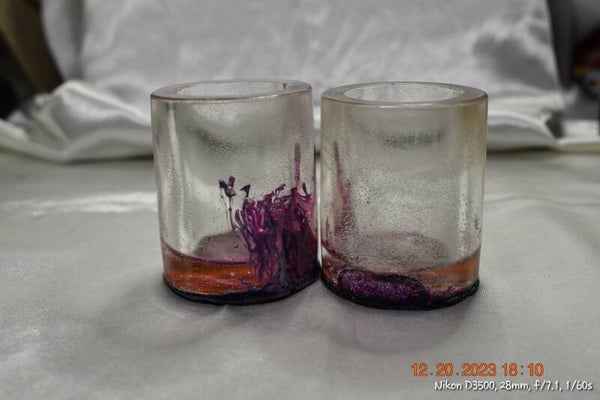 Clear, Purple, & Silver Shot Cups