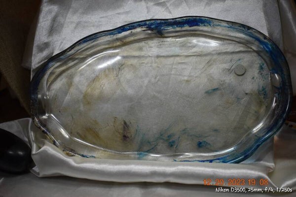 Clear/Blue Rectangle Accessory Tray