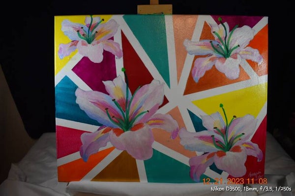 Quadruple Lily Canvas Painting