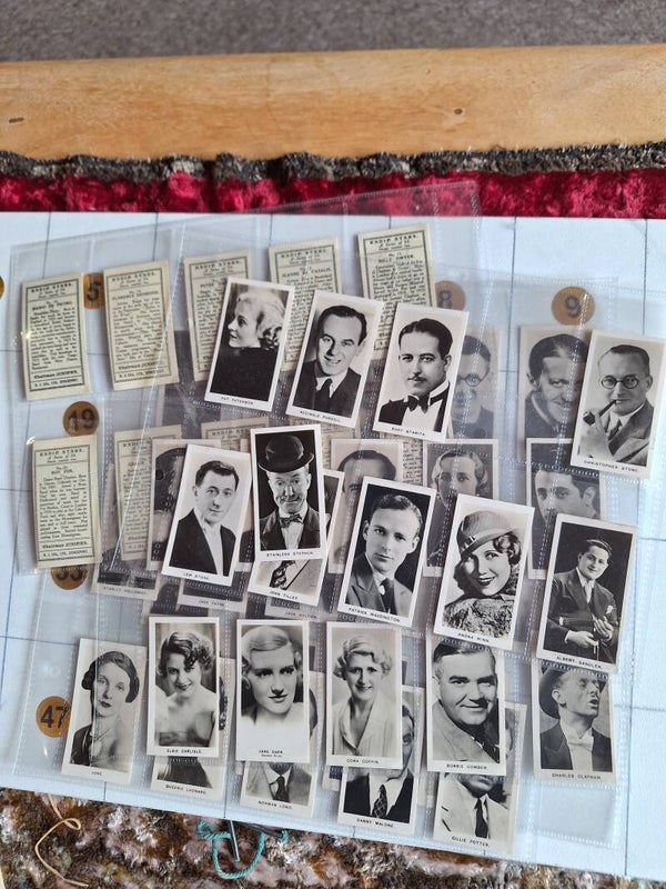 RADIO STARS  COMPLETE SET OF 54 CIGARETTE CARDS 1935 ORIGINAL CARDS FROM TILLEYS OF SHEFFIELD R J LEA LTD