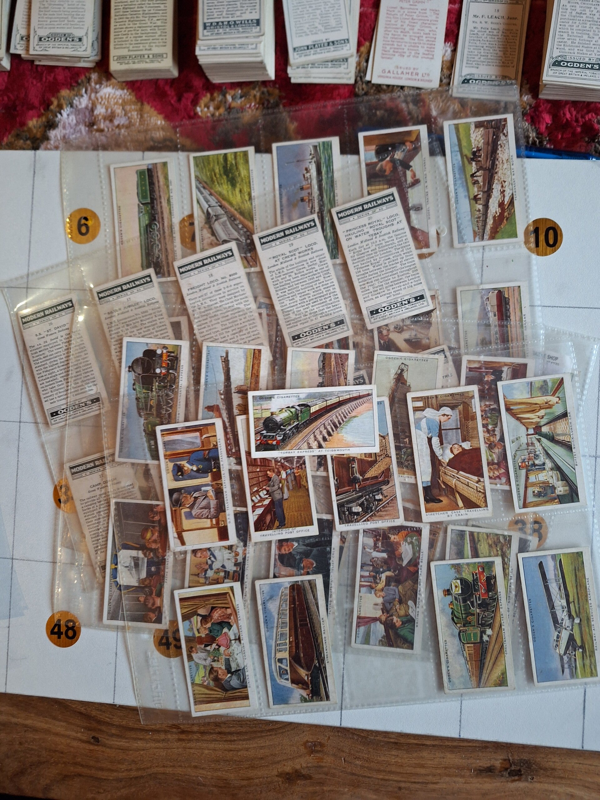 MODERN RAILWAYS  COMPLETE SET OF 50 CIGARETTE CARDS 1936 ORIGINAL CARDS FROM TILLEYS OF SHEFFIELD OGDENS LTD