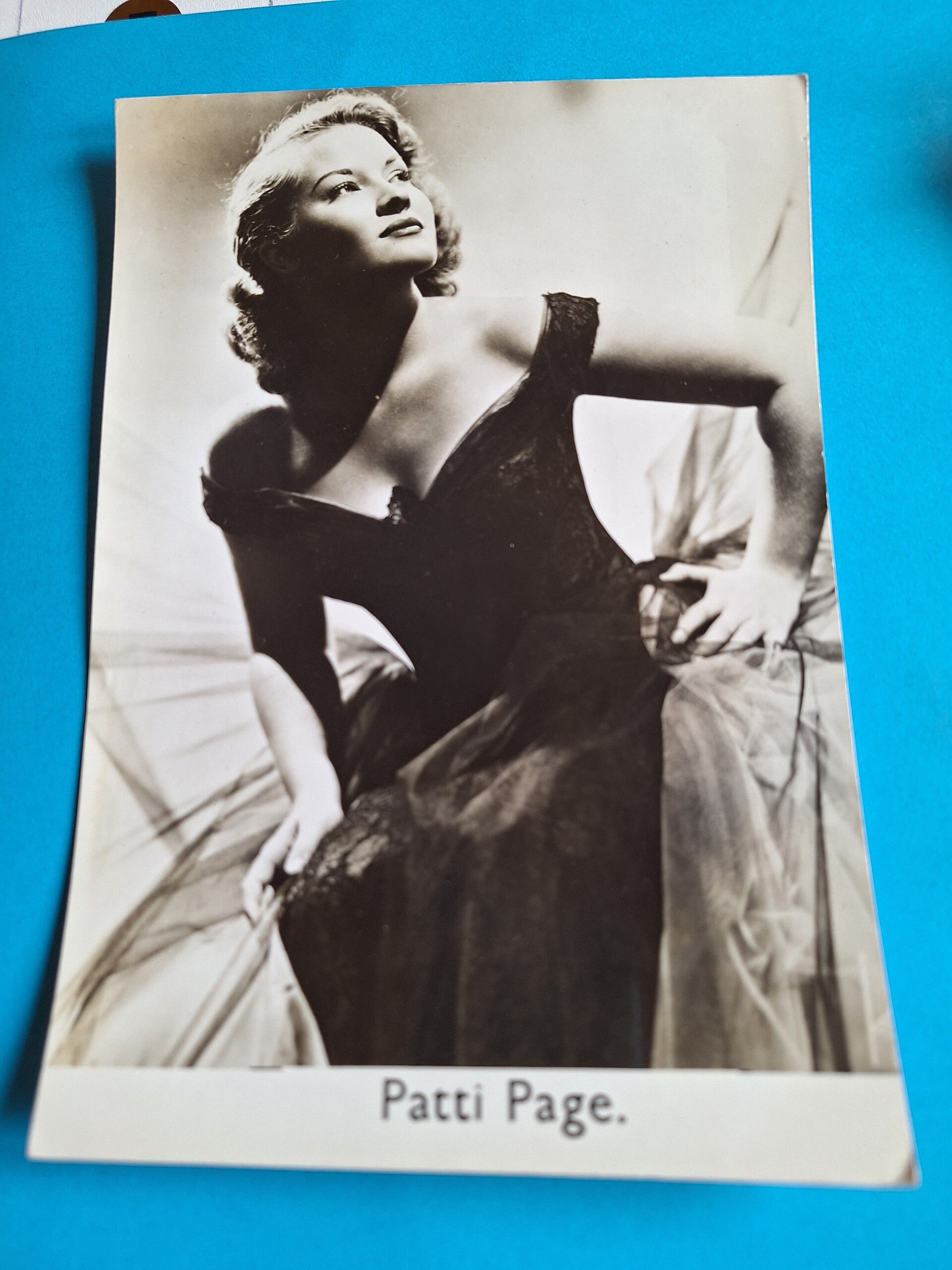 PATTI PAGE REAL GLOSSY PHOTO CARD 1950s 1960s SIZE APPROX  13CM X 19CM FROM TILLEYS OF SHEFFIELD