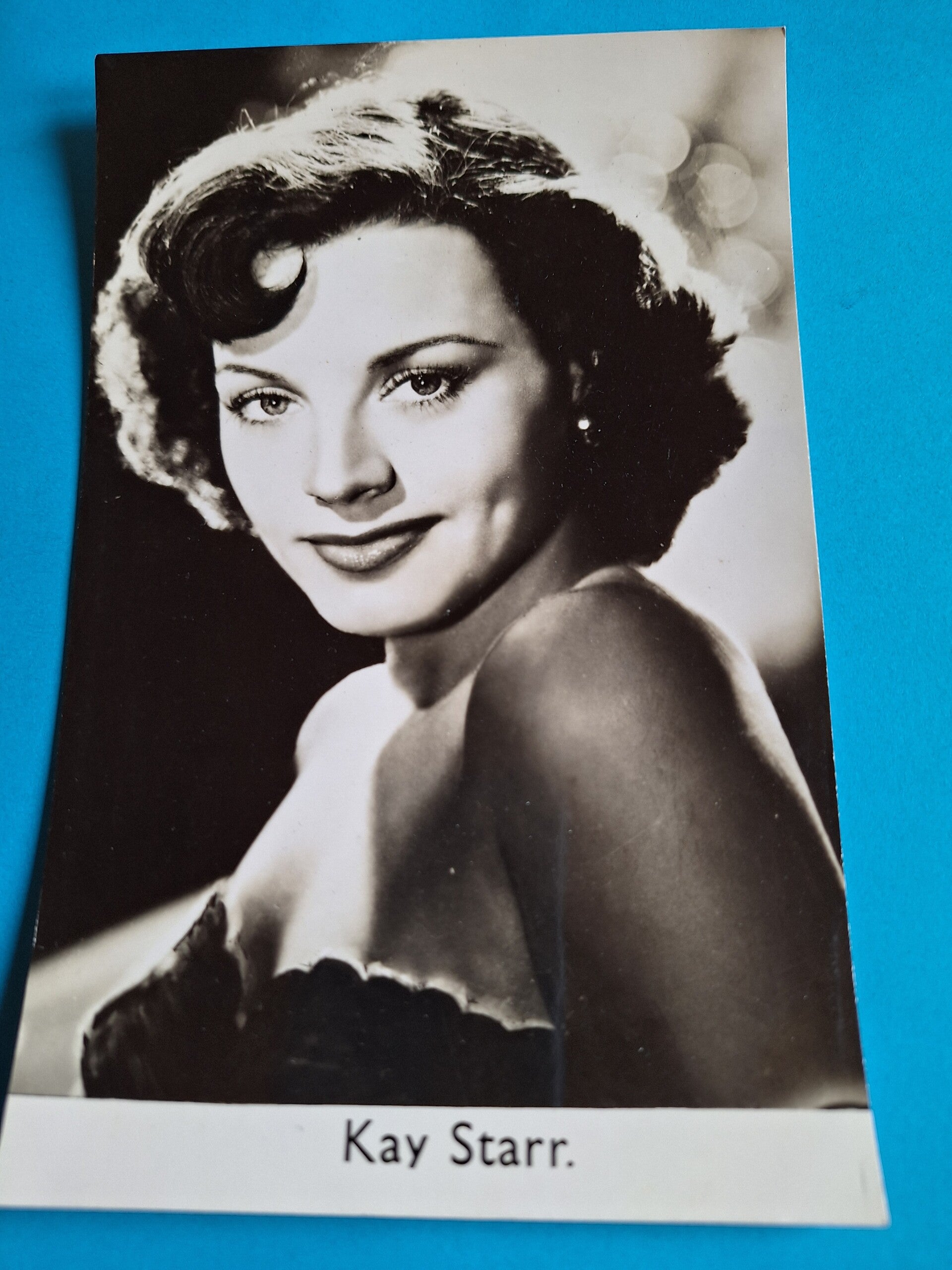 KAY STARR REAL GLOSSY PHOTO CARD 1950s 1960s SIZE APPROX  13CM X 19CM FROM TILLEYS OF SHEFFIELD