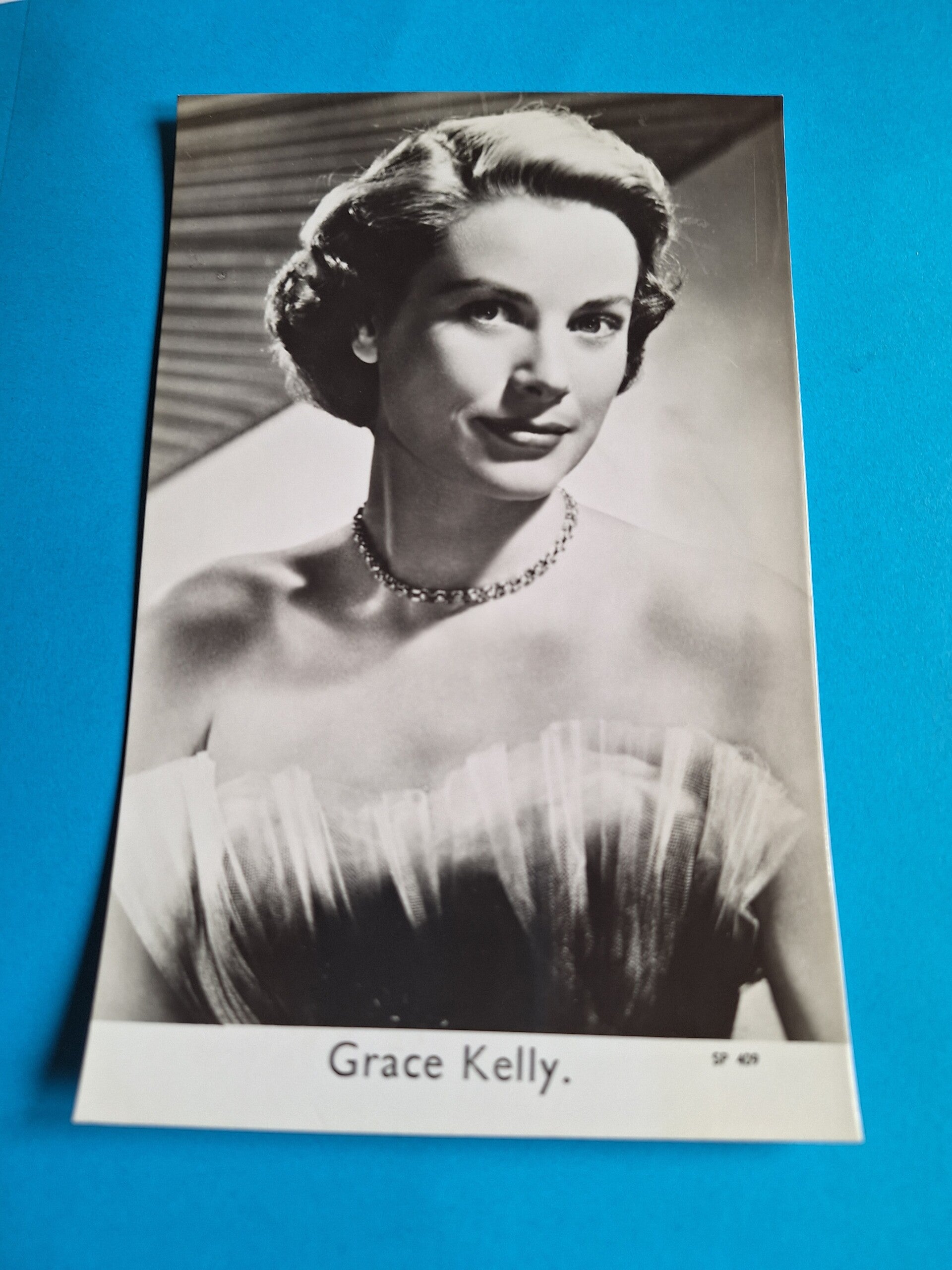 GRACE KELLY REAL GLOSSY PHOTO CARD 1950s 1960s SIZE APPROX  13CM X 19CM FROM TILLEYS OF SHEFFIELD