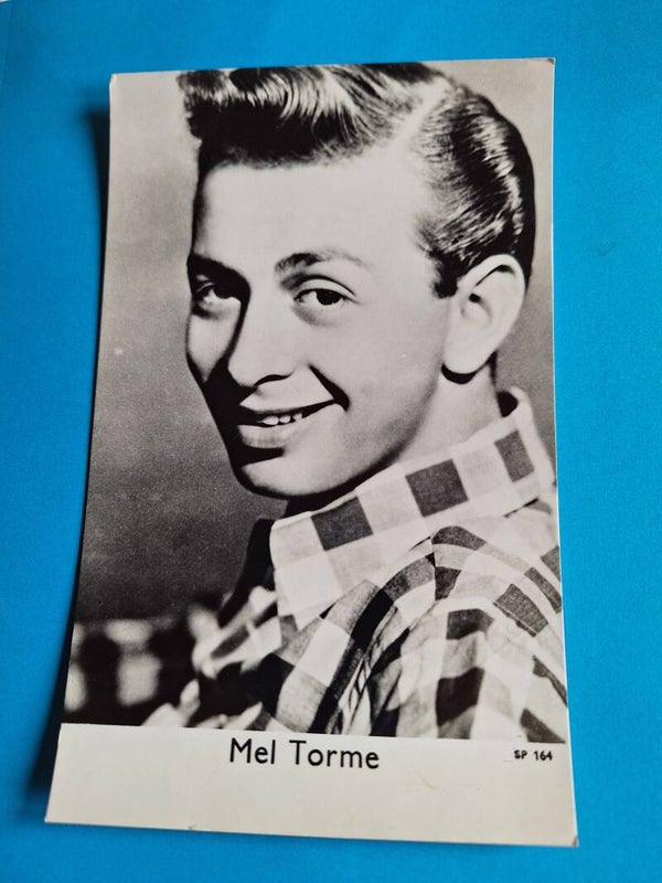 MEL TORME REAL GLOSSY PHOTO CARD 1950s 1960s SIZE APPROX  13CM X 19CM FROM TILLEYS OF SHEFFIELD