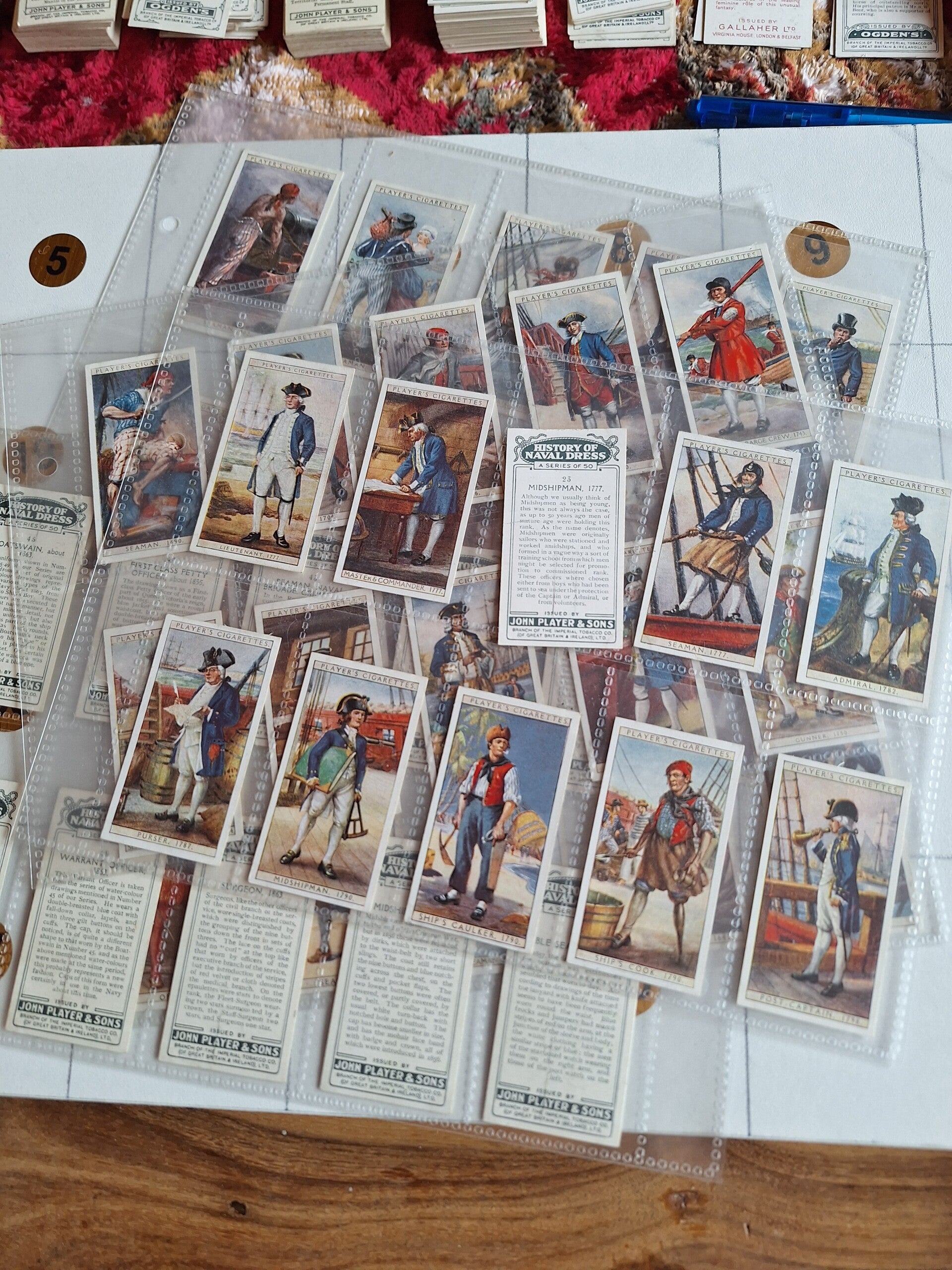 HISTORY OF NAVAL DRESS COMPLETE SET OF 50 1930 CIGARETTE CARDS  FROM TILLEYS OF SHEFFIELD JOHN PLAYER & SONS