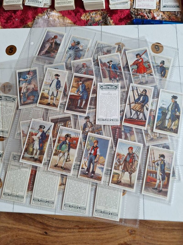 HISTORY OF NAVAL DRESS COMPLETE SET OF 50 1930 CIGARETTE CARDS  FROM TILLEYS OF SHEFFIELD JOHN PLAYER & SONS
