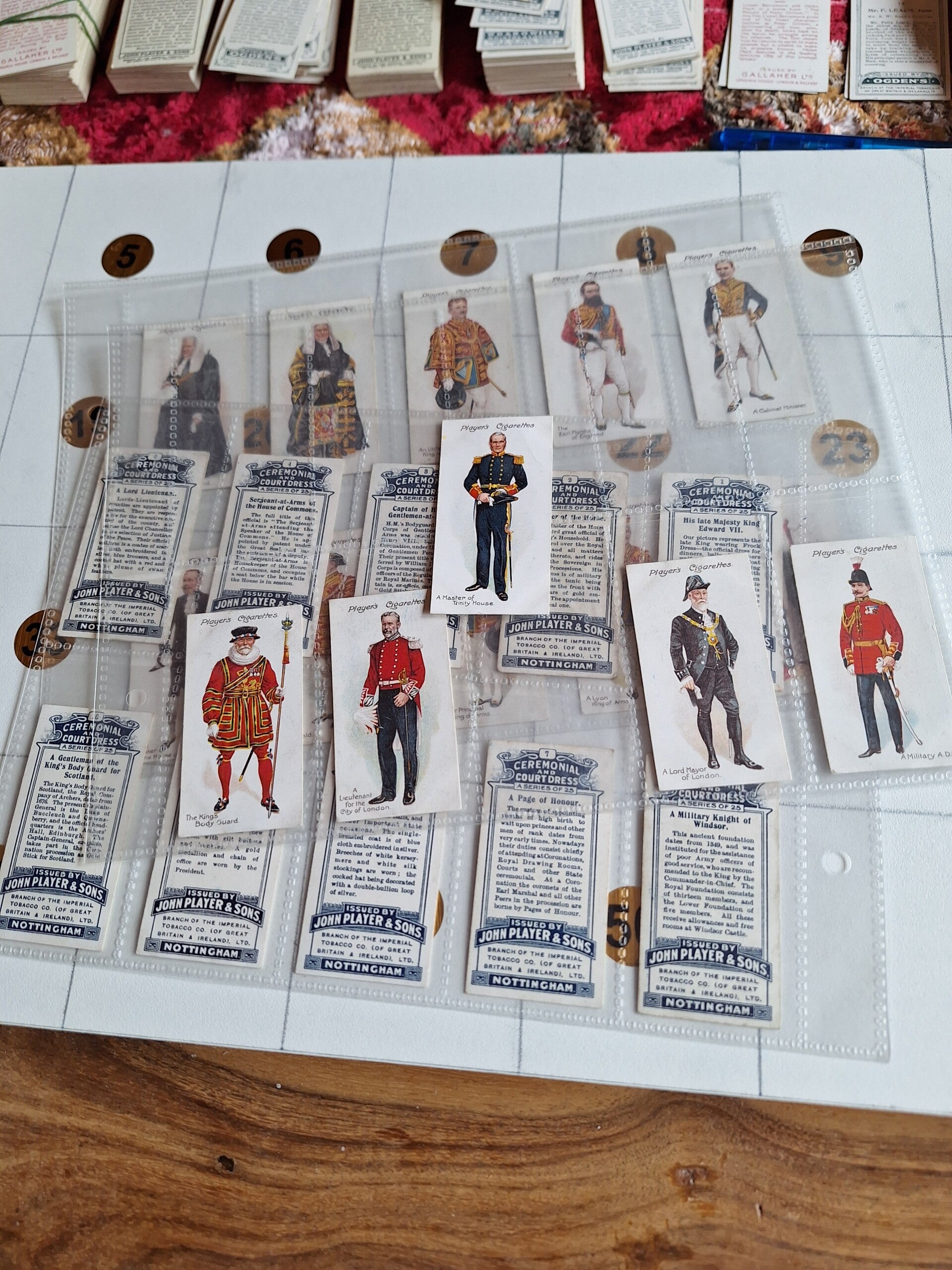 CEREMONIAL AND COURT DRESS COMPLETE SET OF 25 CIGARETTE CARDS  1911 FROM TILLEYS OF SHEFFIELD JOHN PLAYER & SONS