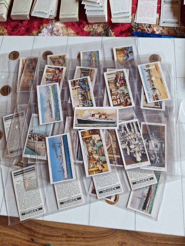 OCEAN GREYHOUNDS  COMPLETE SET OF 50 CIGARETTE CARDS 1936 ORIGINAL CARDS FROM TILLEYS OF SHEFFIELD OGDENS LTD