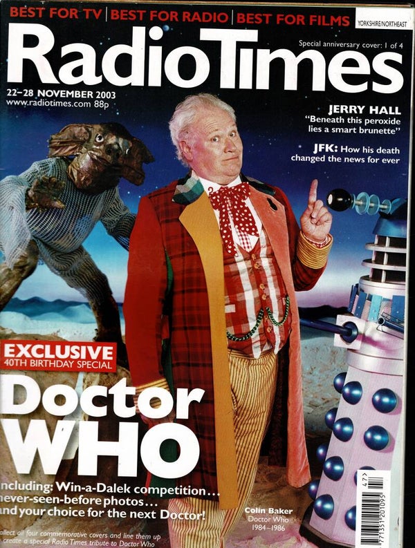 RADIO TIMES UK MAGAZINE 22 - 28th November 2003 No 1