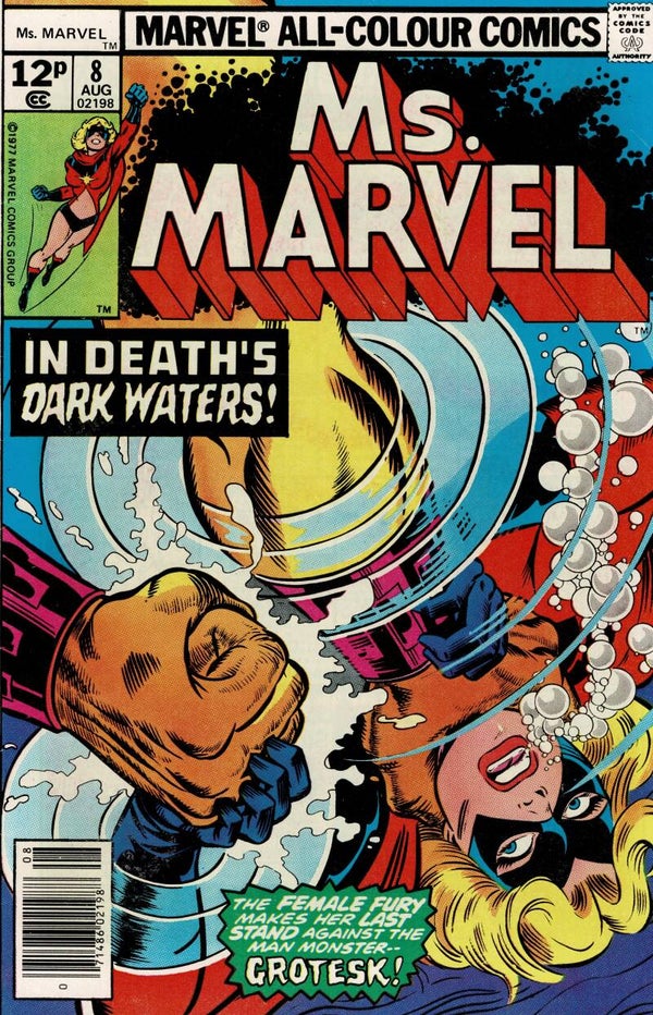 MS MARVEL MARVEL US COMIC  NO 8 AUGUST 1977 BUY VINTAGE COMICS FROM TILLEYS