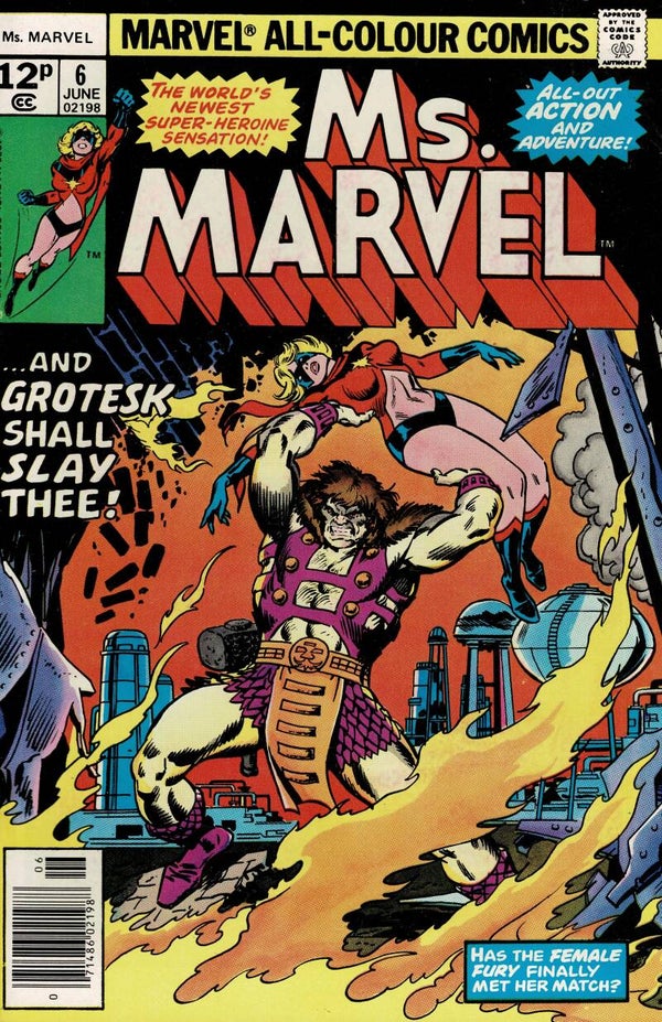 MS MARVEL MARVEL US COMIC  NO 6 JUNE 1977 BUY VINTAGE COMICS FROM TILLEYS