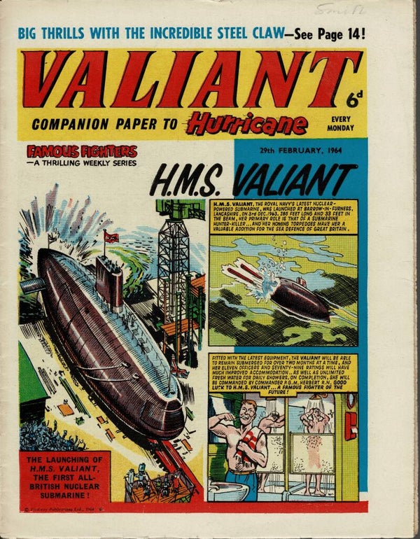 VALIANT UK COMIC 29TH FEBRUARY 1964 VINTAGE COMICS FROM TILLEYS OF SHEFFIELD