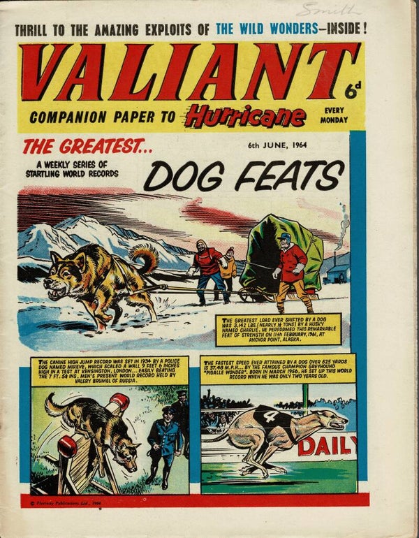 VALIANT UK COMIC 6TH JUNE 1964 VINTAGE COMICS FROM TILLEYS OF SHEFFIELD