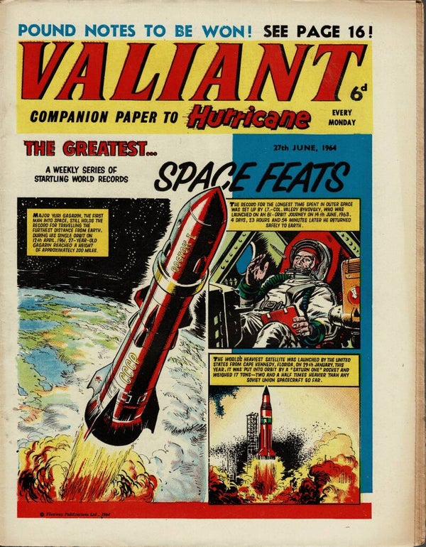 VALIANT UK COMIC 27TH JUNE 1964 VINTAGE COMICS FROM TILLEYS OF SHEFFIELD