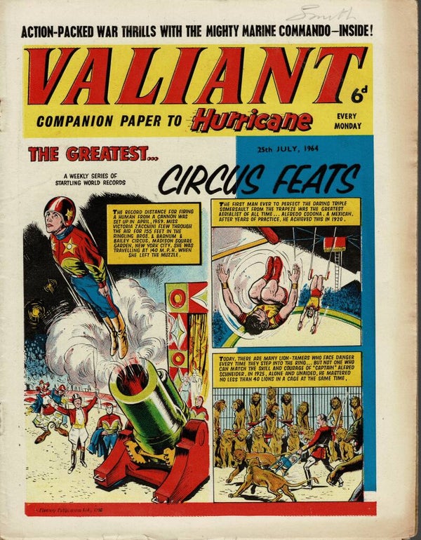 VALIANT UK COMIC 25TH JULY 1964 VINTAGE COMICS FROM TILLEYS OF SHEFFIELD