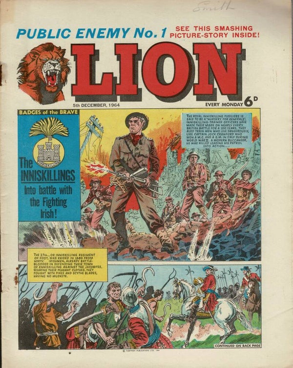 LION UK COMIC 5TH DECEMBER 1964 VINTAGE COMICS FROM TILLEYS OF SHEFFIELD
