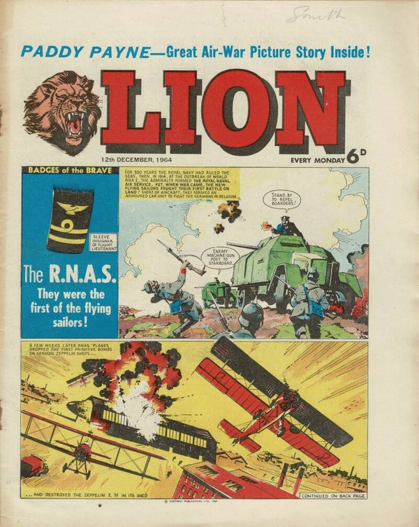 LION UK COMIC 12TH DECEMBER 1964 VINTAGE COMICS FROM TILLEYS OF SHEFFIELD