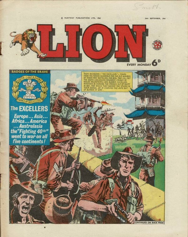 LION UK COMIC 26TH SEPTEMBER 1964 VINTAGE COMICS FROM TILLEYS OF SHEFFIELD