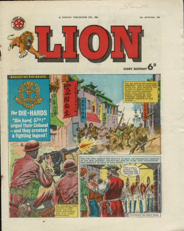 LION UK COMIC 12TH SEPTEMBER 1964 VINTAGE COMICS FROM TILLEYS OF SHEFFIELD