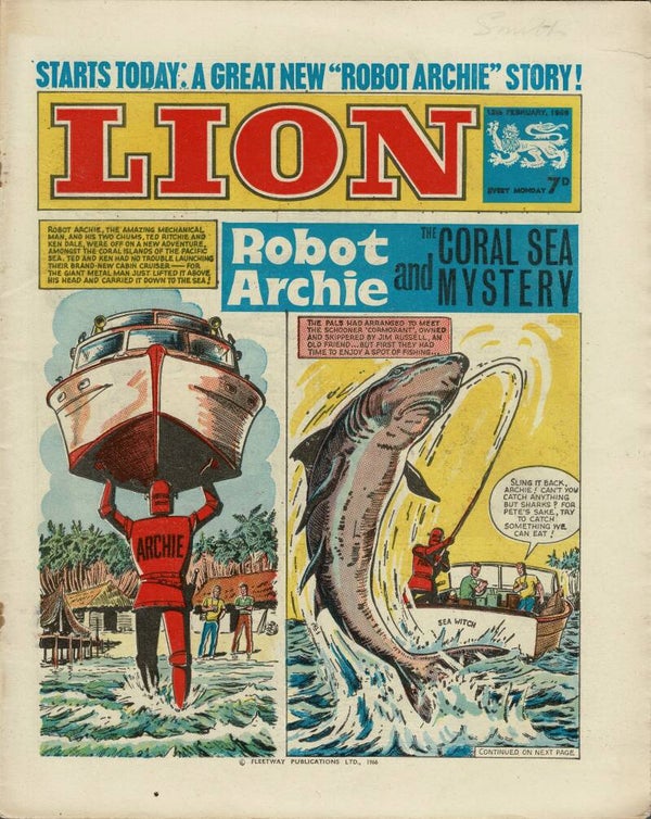 LION UK COMIC 12TH FEBRUARY 1966 VINTAGE COMICS FROM TILLEYS OF SHEFFIELD