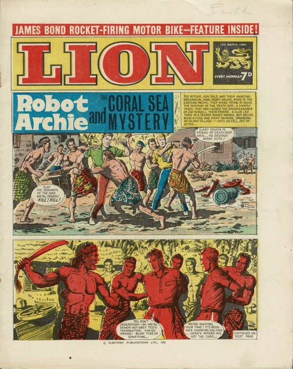 LION UK COMIC 12TH MARCH 1966 VINTAGE COMICS FROM TILLEYS OF SHEFFIELD