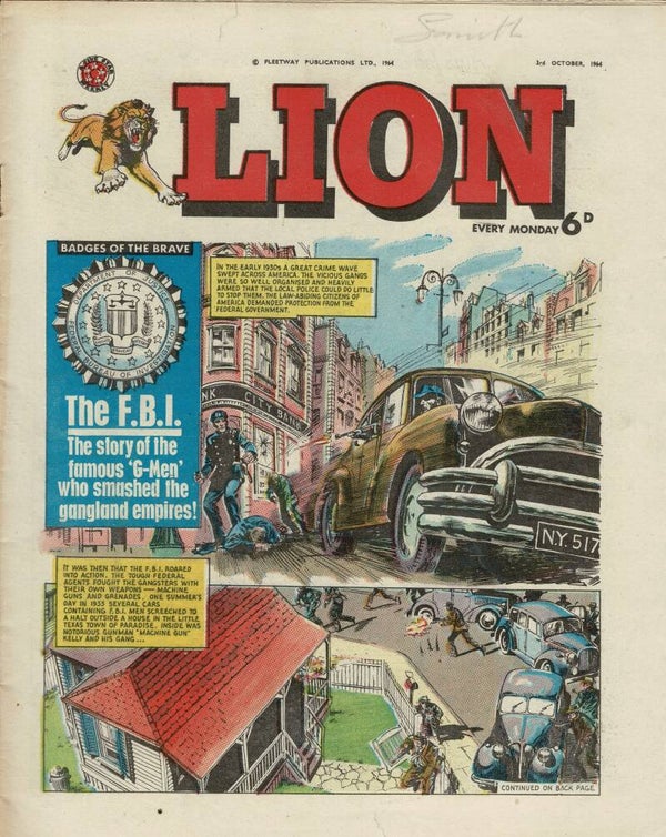 LION UK COMIC 3RD OCTOBER 1964 VINTAGE COMICS FROM TILLEYS OF SHEFFIELD
