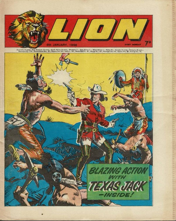 LION UK COMIC 6TH JANUARY 1968 VINTAGE COMICS FROM TILLEYS OF SHEFFIELD