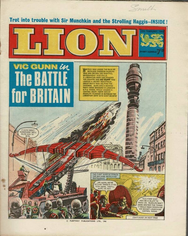 LION UK COMIC 26TH FEBRUARY 1966 VINTAGE COMICS FROM TILLEYS OF SHEFFIELD
