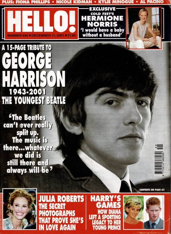 HELLO UK MAGAZINE NO 692 DECEMBER 11TH 2001  VINTAGE BACK ISSUE MAGAZINES TILLEYS