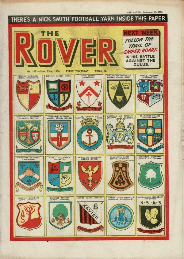 THE ROVER UK COMIC / STORY PAPER NO 1631 SEPTEMBER 29TH  1956 VINTAGE COMICS FROM TILLEYS OF SHEFFIELD