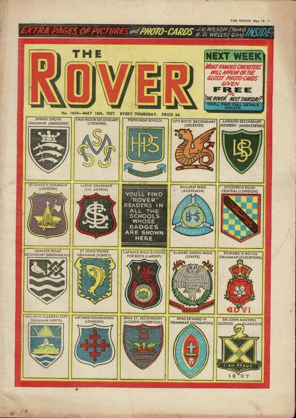 THE ROVER UK COMIC / STORY PAPER NO 1664 MAY 18TH 1957   VINTAGE COMICS FROM TILLEYS OF SHEFFIELD