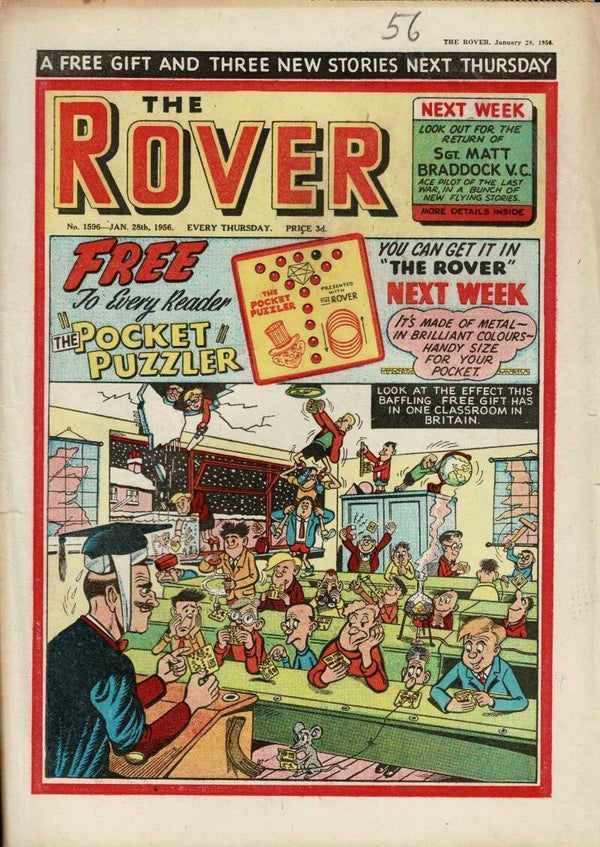 THE ROVER UK COMIC / STORY PAPER NO 1596 JANUARY 28TH 1956  VINTAGE COMICS FROM TILLEYS OF SHEFFIELD