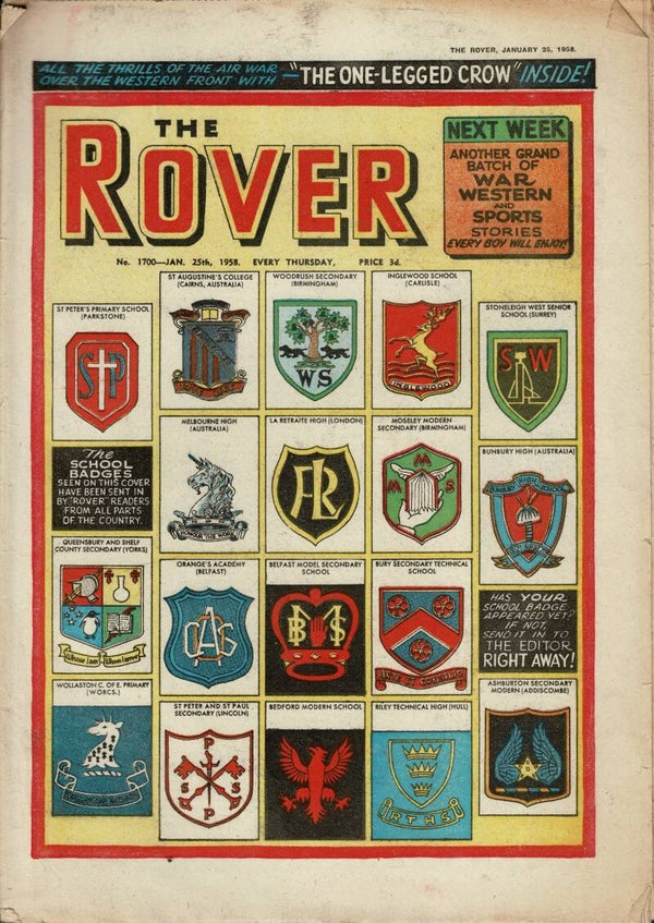 THE ROVER UK COMIC / STORY PAPER NO 1700 JANUARY 25TH 1958 VINTAGE COMICS FROM TILLEYS OF SHEFFIELD