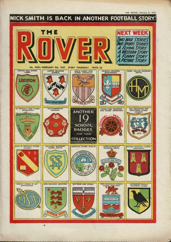 THE ROVER UK COMIC / STORY PAPER NO 1650 FEBRUARY 9TH 1957 VINTAGE COMICS FROM TILLEYS OF SHEFFIELD