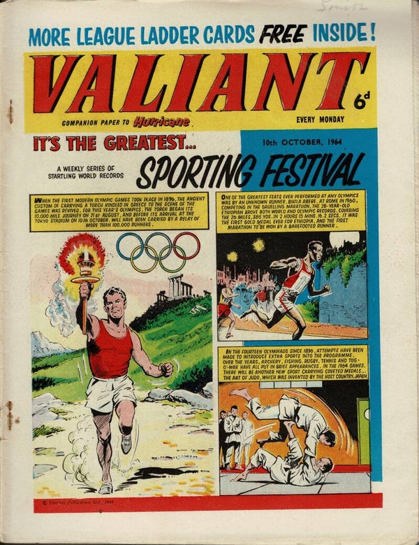 VALIANT UK COMIC 10TH OCTOBER 1964 VINTAGE COMICS FROM TILLEYS OF SHEFFIELD