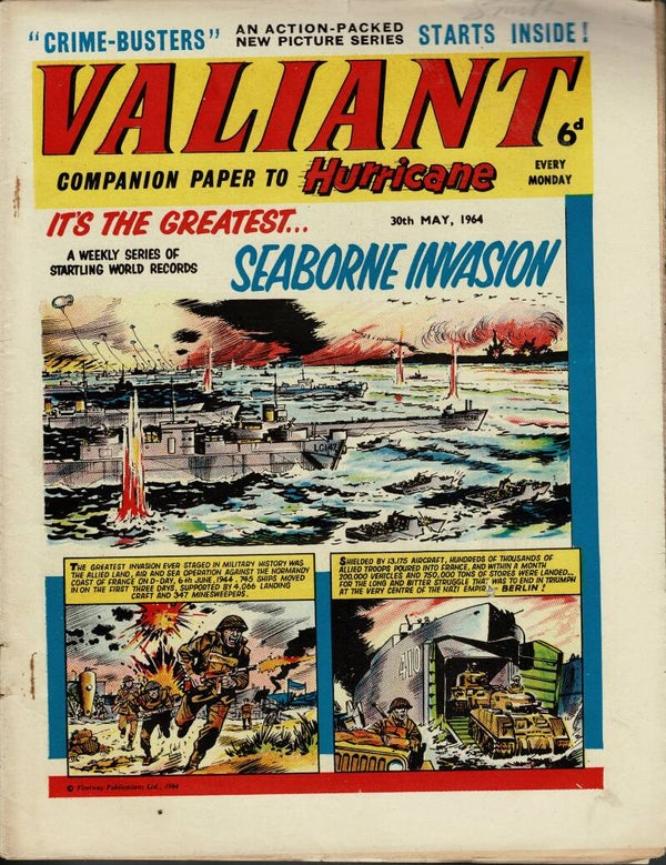 VALIANT UK COMIC 30TH MAY 1964 VINTAGE COMICS FROM TILLEYS OF SHEFFIELD