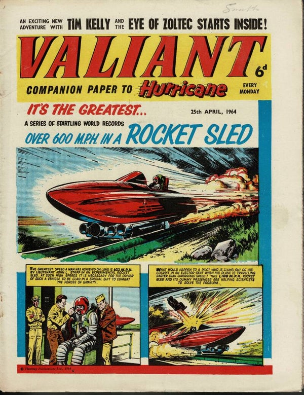 VALIANT UK COMIC 25TH APRIL 1964 VINTAGE COMICS FROM TILLEYS OF SHEFFIELD
