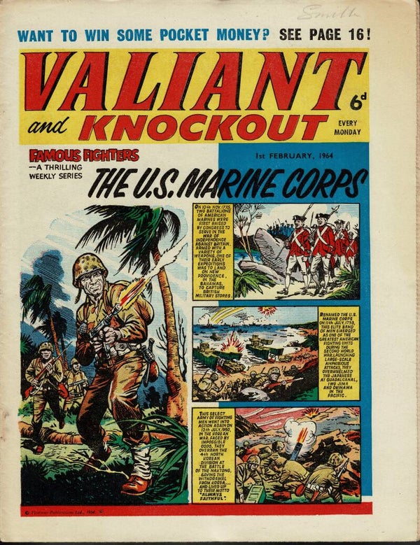 VALIANT UK COMIC 1ST FEBRUARY 1964 VINTAGE COMICS FROM TILLEYS OF SHEFFIELD
