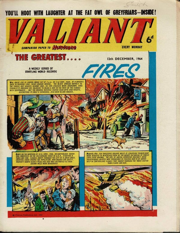 VALIANT UK COMIC 12TH DECEMBER 1964 VINTAGE COMICS FROM TILLEYS OF SHEFFIELD