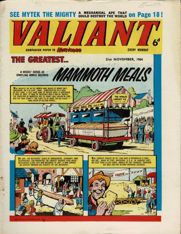 VALIANT UK COMIC 21ST NOVEMBER 1964 VINTAGE COMICS FROM TILLEYS OF SHEFFIELD