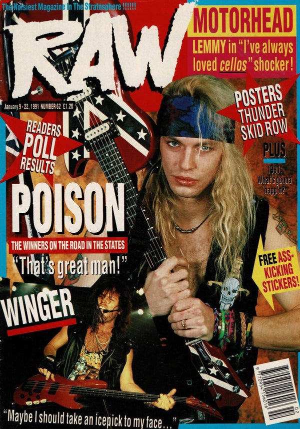 RAW UK MUSIC MAGAZINE NO 62 1991 BUY VINTAGE BACK ISSUE MAGAZINES TILLEYS